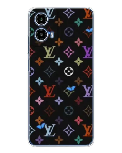 Чехол для Motorola Moto G35 с картинкой «Цветная монограмма LV»