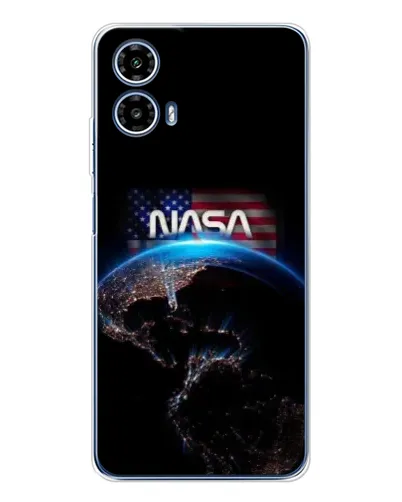Чехол для Motorola Moto G35 с картинкой «Земля из космоса NASA»