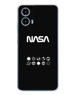 Чехол для Motorola Moto G35 с картинкой «NASA — технический принт»