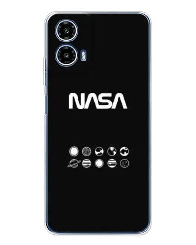 Чехол для Motorola Moto G35 с картинкой «NASA — технический принт»
