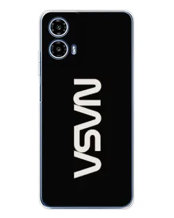 Чехол для Motorola Moto G35 с картинкой «NASA — вертикальный логотип»