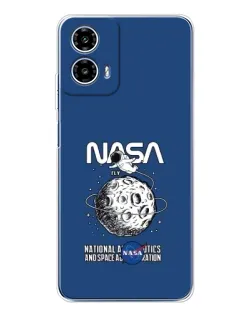 Чехол для Motorola Moto G35 с картинкой «NASA — лунная миссия»
