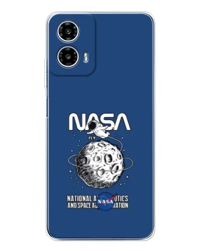 Чехол для Motorola Moto G35 с картинкой «NASA — лунная миссия»