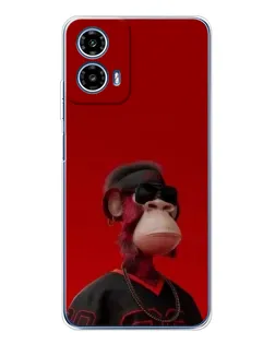 Чехол для Motorola Moto G35 с картинкой «Bored Ape в красном» Чехол для Motorola Moto G35 с картинкой «Bored Ape в красном»