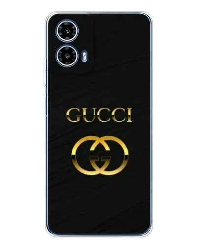 Чехол для Motorola Moto G35 с картинкой «Золотой логотип Gucci»