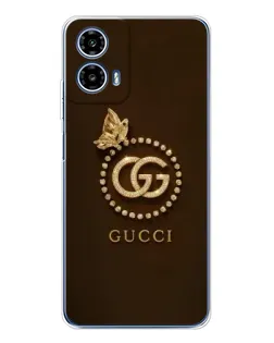Чехол для Motorola Moto G35 с картинкой «Gucci — золотая бабочка»