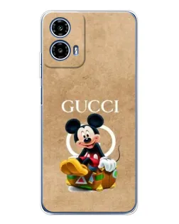 Чехол для Motorola Moto G35 с картинкой «Микки Маус Gucci — крафт»