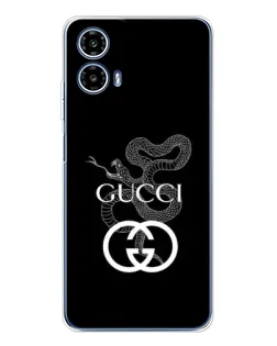 Чехол для Motorola Moto G35 с картинкой «Gucci — серебряная змея»