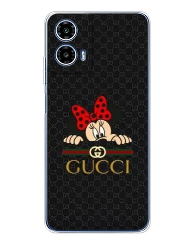 Чехол для Motorola Moto G35 с картинкой «Минни Маус Gucci — черный»