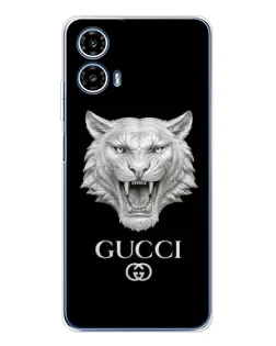 Чехол для Motorola Moto G35 с картинкой «Gucci — серебряный лев»