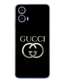 Чехол для Motorola Moto G35 с картинкой «Gucci — золото на черном»
