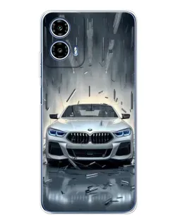 Чехол для Motorola Moto G35 с картинкой «BMW в свете фар»