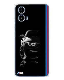 Чехол для Motorola Moto G35 с картинкой «Силуэт BMW в темноте»