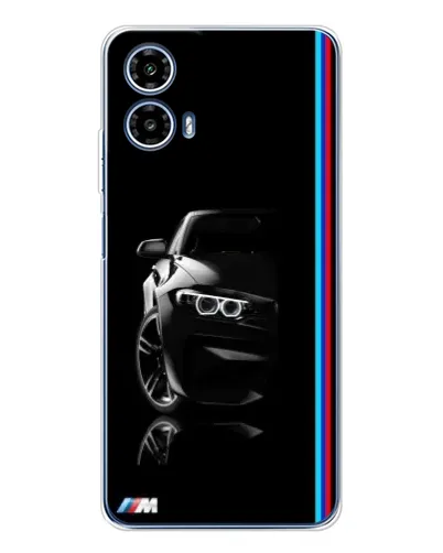 Чехол для Motorola Moto G35 с картинкой «Силуэт BMW в темноте»