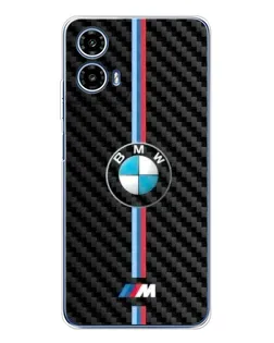 Чехол для Motorola Moto G35 с картинкой «Эмблема BMW и карбон»