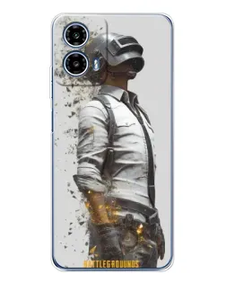 Чехол для Motorola Moto G35 с картинкой «PUBG — боец в пыли»