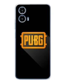 Чехол для Motorola Moto G35 с картинкой «PUBG — рамка лого»