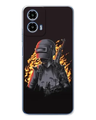 Чехол для Motorola Moto G35 с картинкой «PUBG — огненный силуэт» Чехол для Motorola Moto G35 с картинкой «PUBG — огненный силуэт»