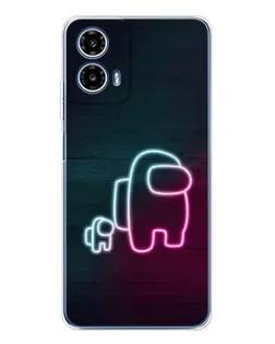 Чехол для Motorola Moto G35 с картинкой «Among Us неон-арт»