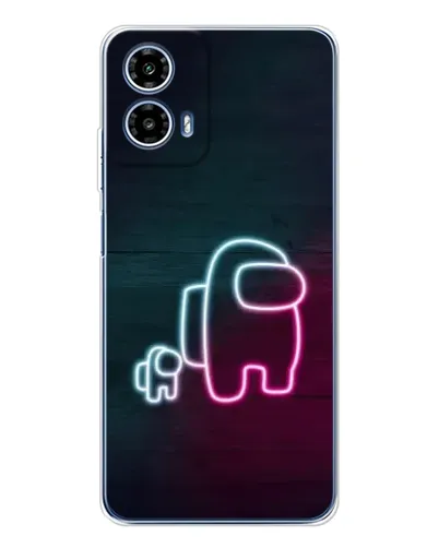 Чехол для Motorola Moto G35 с картинкой «Among Us неон-арт»