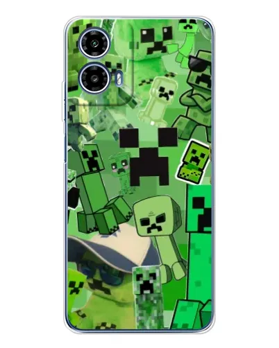 Чехол для Motorola Moto G35 с картинкой «Криперы Minecraft»