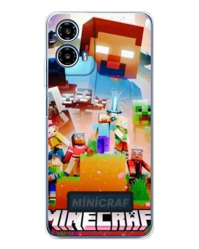 Чехол для Motorola Moto G35 с картинкой «Minecraft герои игры»