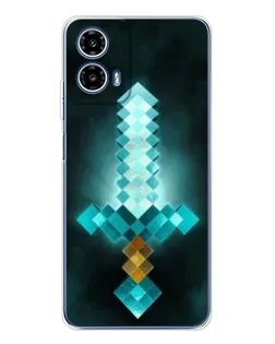 Чехол для Motorola Moto G35 с картинкой «Алмазный меч неон»