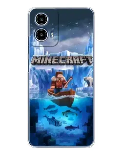 Чехол для Motorola Moto G35 с картинкой «Minecraft ледяной мир»