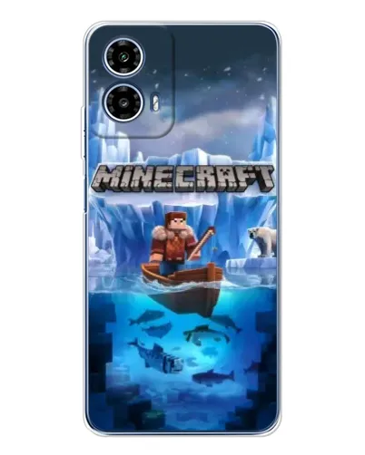 Чехол для Motorola Moto G35 с картинкой «Minecraft ледяной мир»