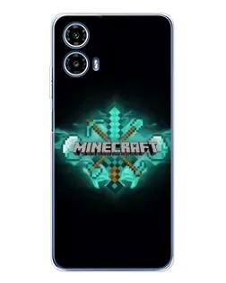 Чехол для Motorola Moto G35 с картинкой «Minecraft Diamond лого»