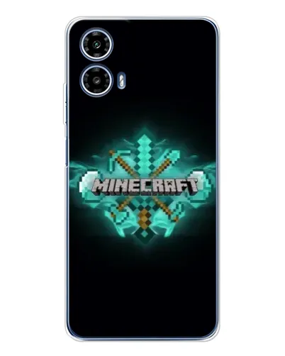 Чехол для Motorola Moto G35 с картинкой «Minecraft Diamond лого»