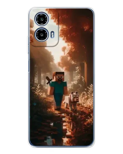 Чехол для Motorola Moto G35 с картинкой «Стив в лесу»