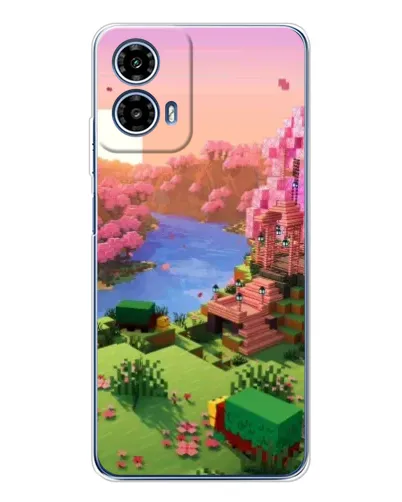 Чехол для Motorola Moto G35 с картинкой «Розовое дерево Minecraft»