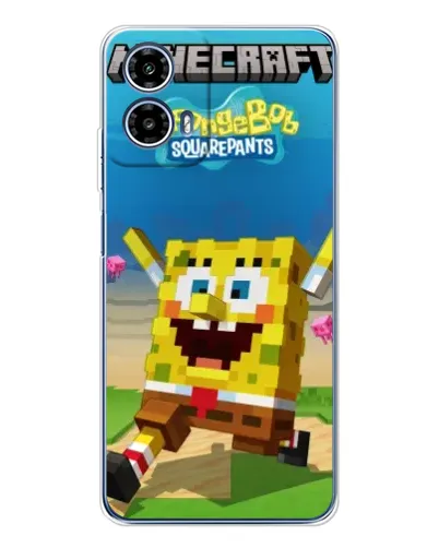 Чохол для Motorola Moto G35 з картинкою «Губка Боб Minecraft» Чохол для Motorola Moto G35 з картинкою «Губка Боб Minecraft»