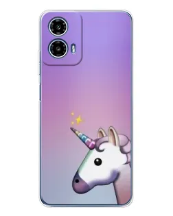 Чехол для Motorola Moto G35 с картинкой «Единорог градиент»