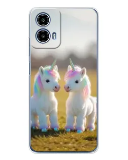 Чехол для Motorola Moto G35 с картинкой «Пара единорогов»