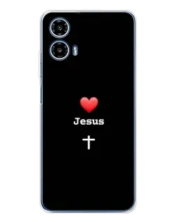 Чехол для Motorola Moto G35 с картинкой «Сердце - Jesus»