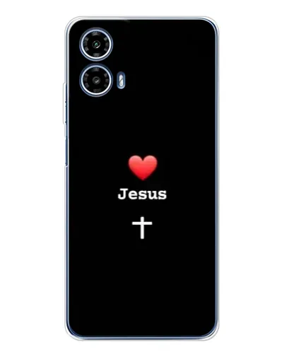 Чехол для Motorola Moto G35 с картинкой «Сердце - Jesus»
