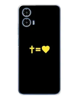 Чехол для Motorola Moto G35 с картинкой «Сердце и Крест»