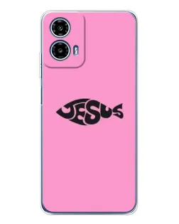 Чехол для Motorola Moto G35 с картинкой «Розовый символ  Jesus»