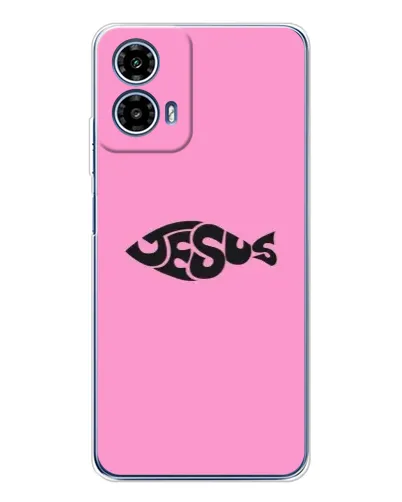 Чехол для Motorola Moto G35 с картинкой «Розовый символ  Jesus»