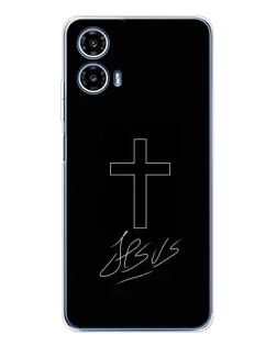 Чохол для Motorola Moto G35 з картинкою «Графічний хрест Jesus»