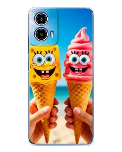 Чехол для Motorola Moto G35 с картинкой «Спанч Боб мороженое» Чехол для Motorola Moto G35 с картинкой «Спанч Боб мороженое»