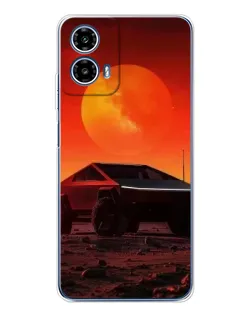Чехол для Motorola Moto G35 с картинкой «Cybertruck на Марсе»