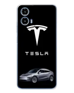 Чехол для Motorola Moto G35 с картинкой «Tesla Model Y»
