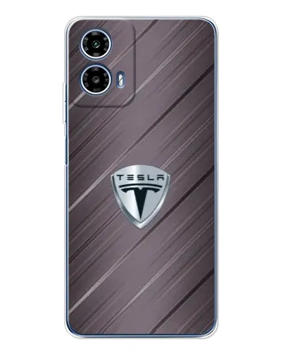 Чехол для Motorola Moto G35 с картинкой «Металлическая текстура Tesla»