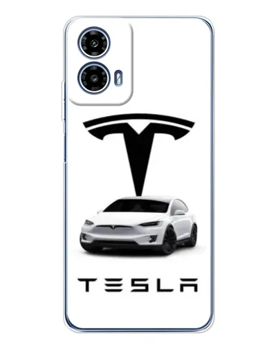 Чехол для Motorola Moto G35 с картинкой «Tesla White Style»