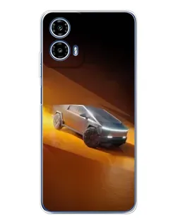 Чехол для Motorola Moto G35 с картинкой «Cybertruck в пустыне»