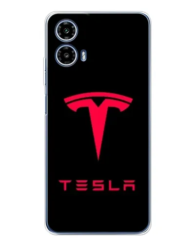 Чехол для Motorola Moto G35 с картинкой «Tesla Red Logo»