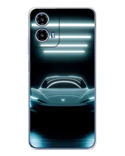 Чехол для Motorola Moto G35 с картинкой «Tesla в неоне»